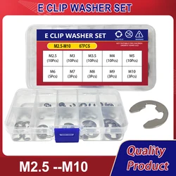 304 Stainless Steel E Clip Washer Circlip Assortment Kit External Retaining Clip For Shaft M2.5 M3 M3.5 M4 M5 M6 M7 M8 M9 M10