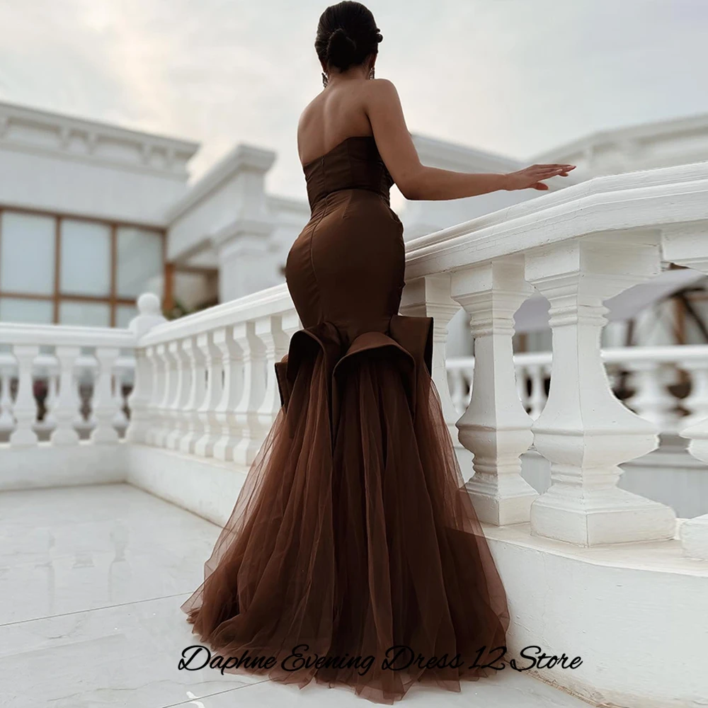 Elegant Sweetheart Tulle Evening Dresses Customized Prom Dress Luxury Mermaid Sweep Train Saudi Special Occasion Party Gowns image 2