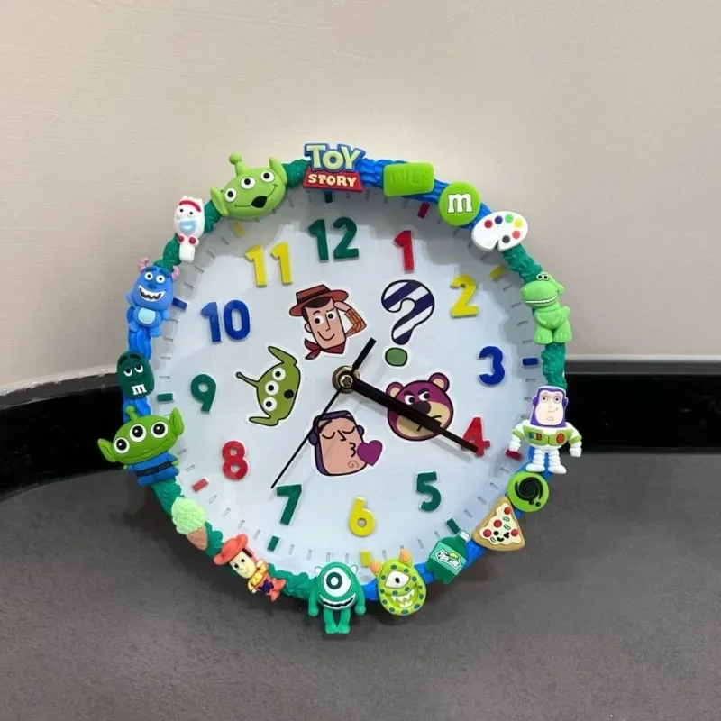 Disney Toy Story student handmade creative transformation cartoon cream glue decorative wall clock cute ornaments birthday gift