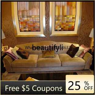 

FF тканевый постмодернистский двойной диван, повседневный неоклассический простой современный тройной диван