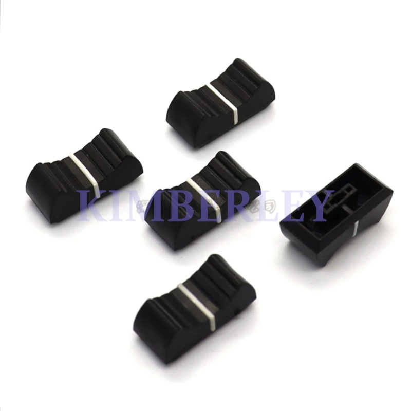 10PCS 24x11x10mm Plastic Mixer Fader Knob Black White Straight Slide Potentiometer Push Key Cap 4mm Hole Volume Switch Caps