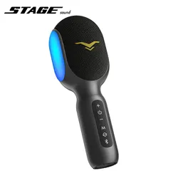 StageSound bezprzewodowy mikrofon do karaoke Bluetooth 5 w 1 przenośny ręczny mikrofon z dynamicznymi światłami RGB do podróży w domu