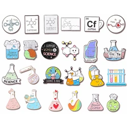 Interesting Enamel Pin Chemical Molecular Structure Brooch Element Creative Jewelry Gift Beaker Test Tube Brooch Badge Lapel