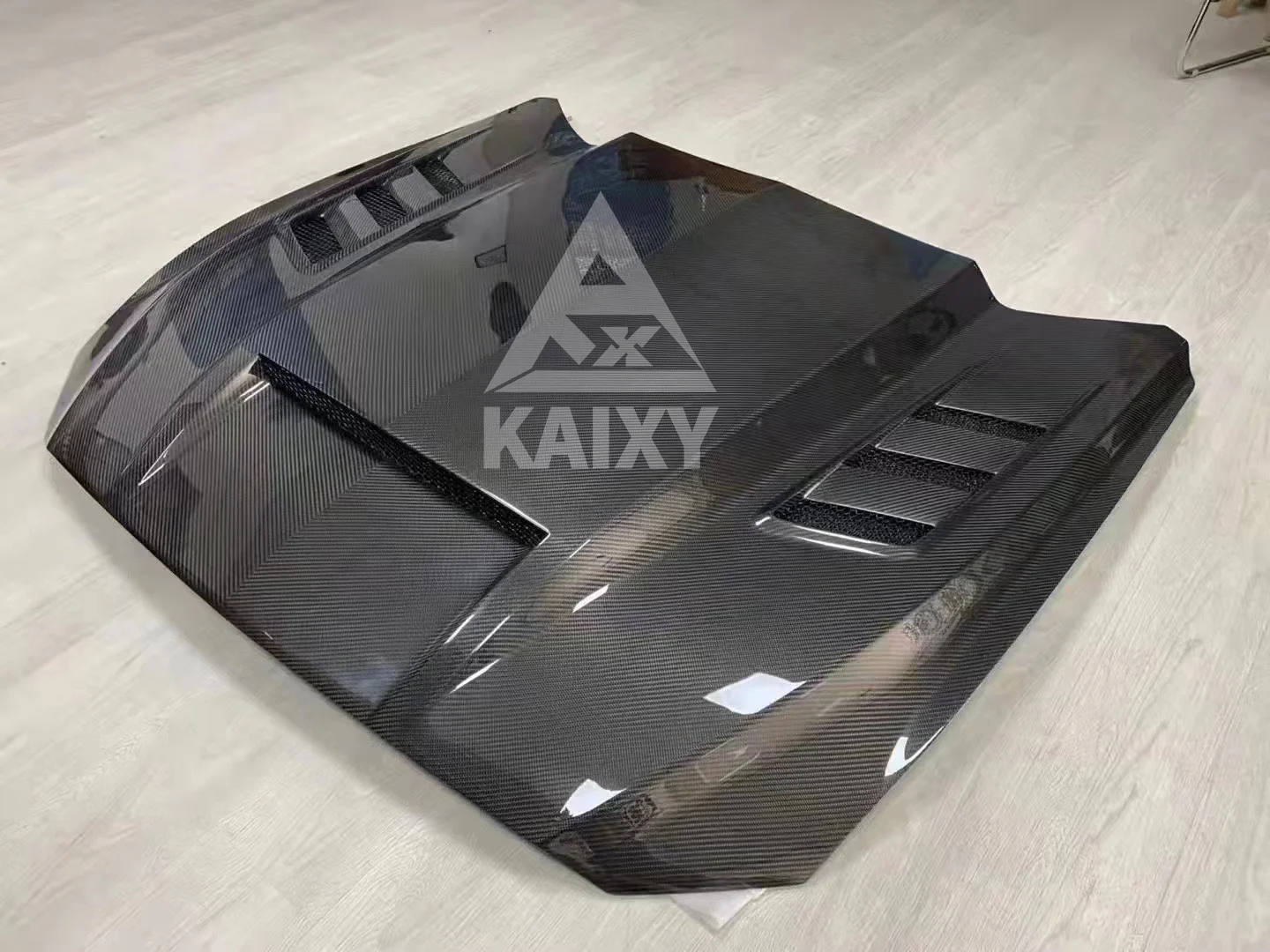 KXY TF Style Carbon Fiber Front Engine Hood For Ford Mustang Bonnet 2015-2023
