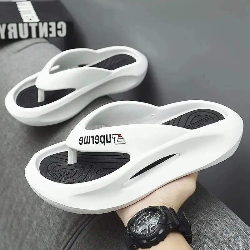 

Thick Bottom Flip Flops Men Women Summer Beach Outer Wear Anti-slip Anti-smell Sandals Clip Feet Wearable Sandals Beach Vacation