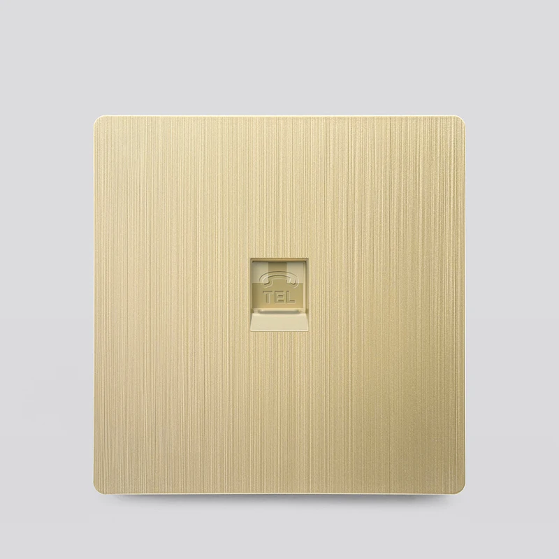 Luxe geborsteld goud ultradunne wand 1/2weg lichtschakelpaneel, EU FR stopcontact, UK universele 3-pins USB C-aansluiting AC 110-250V - afbeelding 1