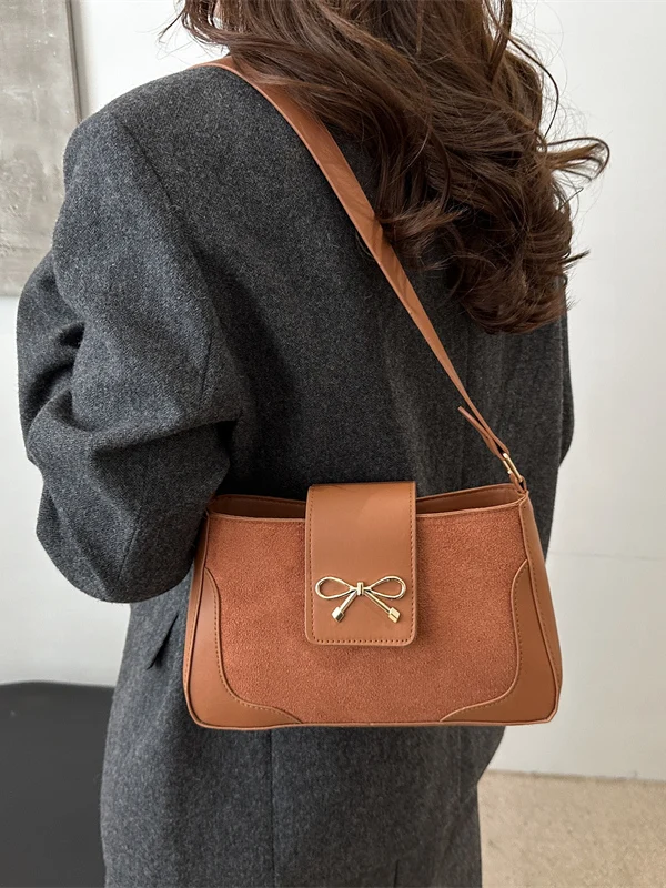 Elegant Versatile Underarm Small Bag Women's Handbag 2025 New Fashion Simple Handbag Single Shoulder Bag French Bread Bag