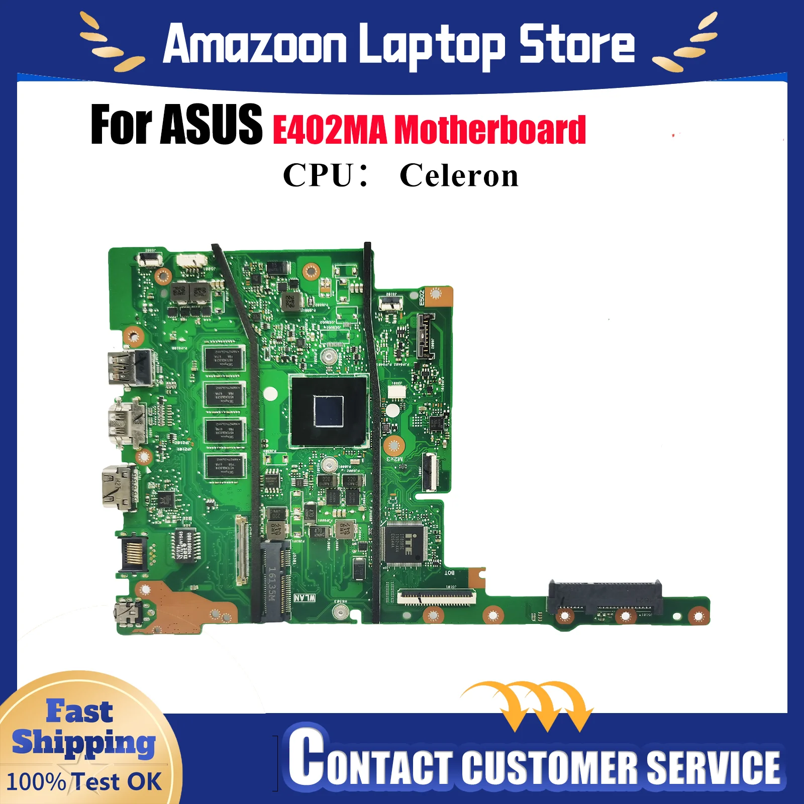 

E402MA Материнская плата для ноутбука ASUS EeeBook E402M E402MA Материнская плата для ноутбука с процессором Celeron 100% тестирование ОК быстрая доставка stk