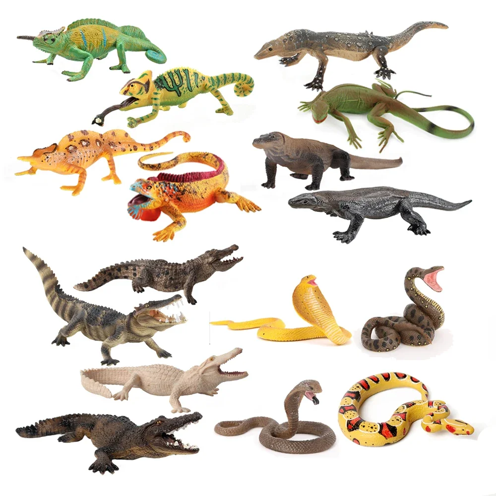 Plastikowa zabawka kameleon iguany figurka krokodyla Moloch figurka jaszczurka Model gady zwierzęta dla dzieci zabawki gry dla dzieci