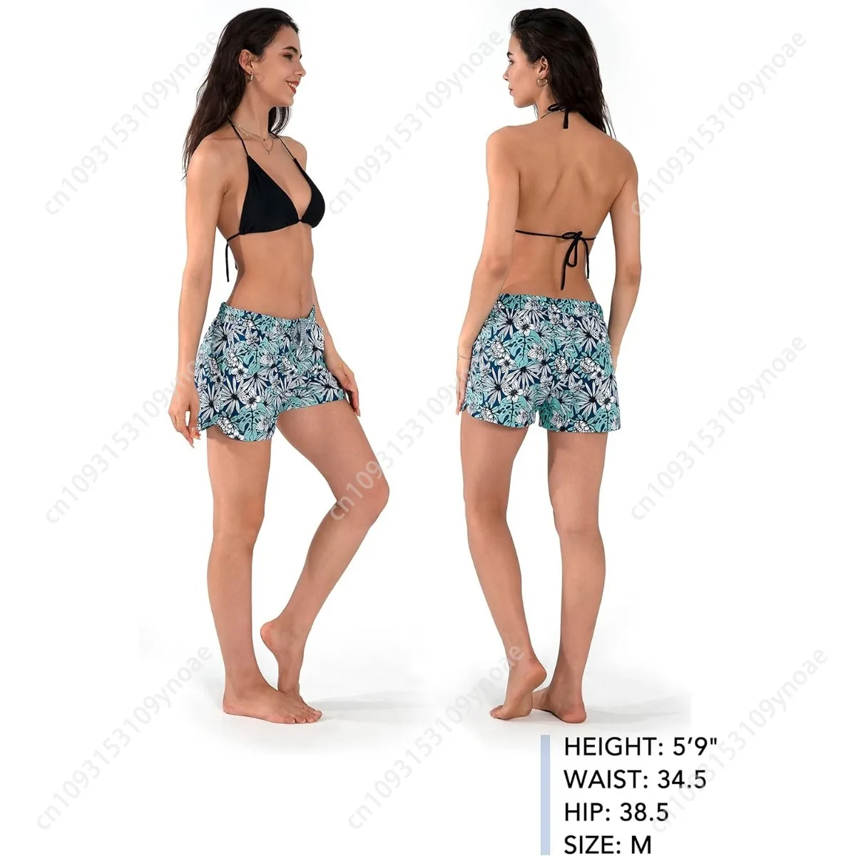 Tropical Flower Print Shorts Casual Women Swim Panties Quick Dry Drawstring Pants Breechcloth Summer Surf Bottoms Sexy Scanties