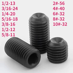 UNC 2# 4# 6# 8# 10# 1/2 BSW 3/16 1/4 5/16 3/8 1/2 5/8 12.9Grade Hex Socket Set Screw Cup Poin Headless Hexagon Socket Grub Screw