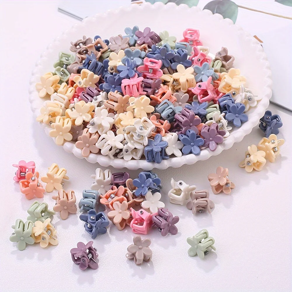 30 قطعة من قابض الشعر اللطيف، قابض شعر صغير صغير للفتيات على شكل زهرة موران، مشبك شعر ملون، إكسسوارات للشعر