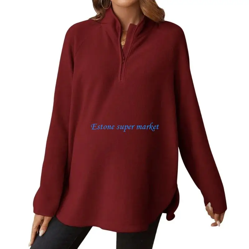 090B Hoodie Front Zipper Design Soft Polyester Spandex Fabric Winter Wear
