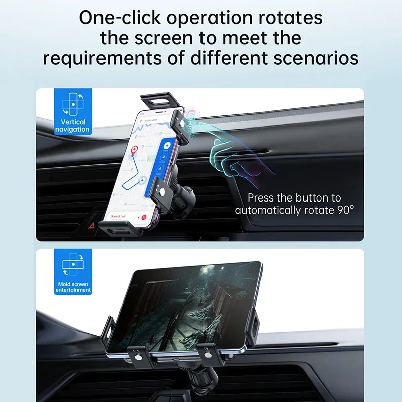 Dual Coil Fold Screen Car Wireless Charger Vent Mount For Samsung Galaxy Z Fold 3 2 Flip 6 5 4 3 iPhone Fast Cell Phone Charging image 3