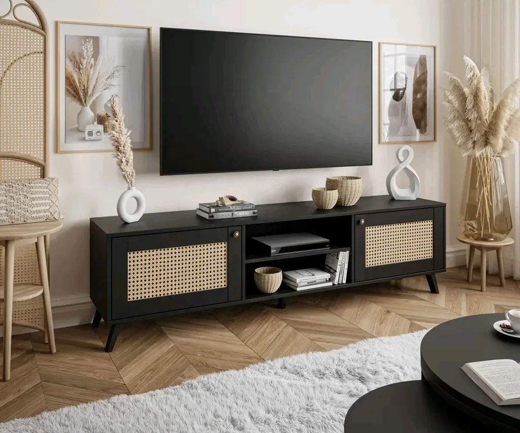 

！@Combohome New Design Modern Living Room Furniture Solid Wood Coffee Table and Tv Stand Wooden Tv Cabinet