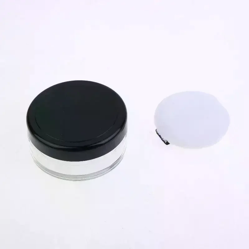 5g Portable Plastic Powder Box Empty Loose Powder Pot With Sieve Powder Puff Cosmetic Sifter Loose Jar Travel Makeup Container