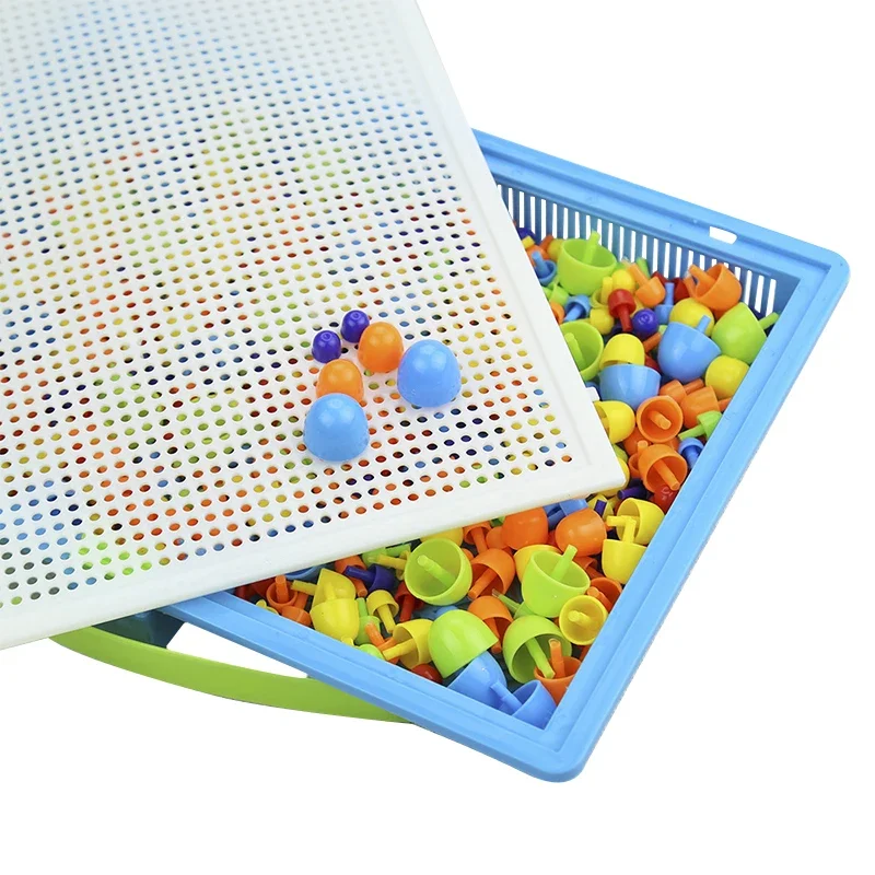 296 pièces champignon ongles bricolage Puzzle jouets éducatifs pour enfants Montessori 3D Puzzle fait à la main jeu de Table enfants cadeaux