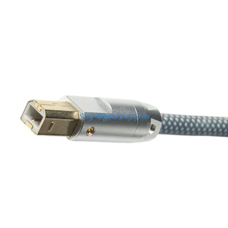 

U75B Aluminum Alloy Gold-Plated USB B-Type Plug Connector Housing 6mm Hole for Repairing Printer Data Cables