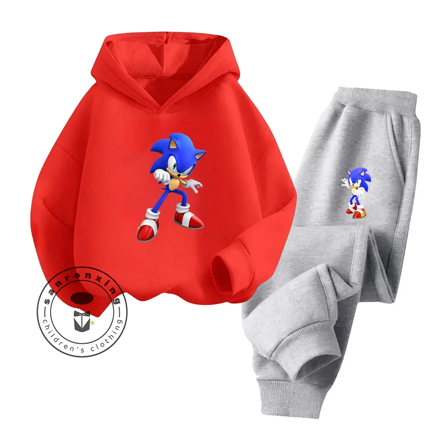 Sonic offre spéciale 2D dessin animé imprimé sweat à capuche ensemble 2025 mode pour enfants adolescents garçons filles décontracté automne hiver