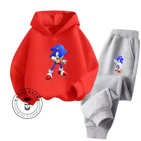 Sonic Hot Sale 2D Cartoon Printed Hoodie Set 2025 Fashion For Kids Teens Boys Girls Casual Autumn Winter