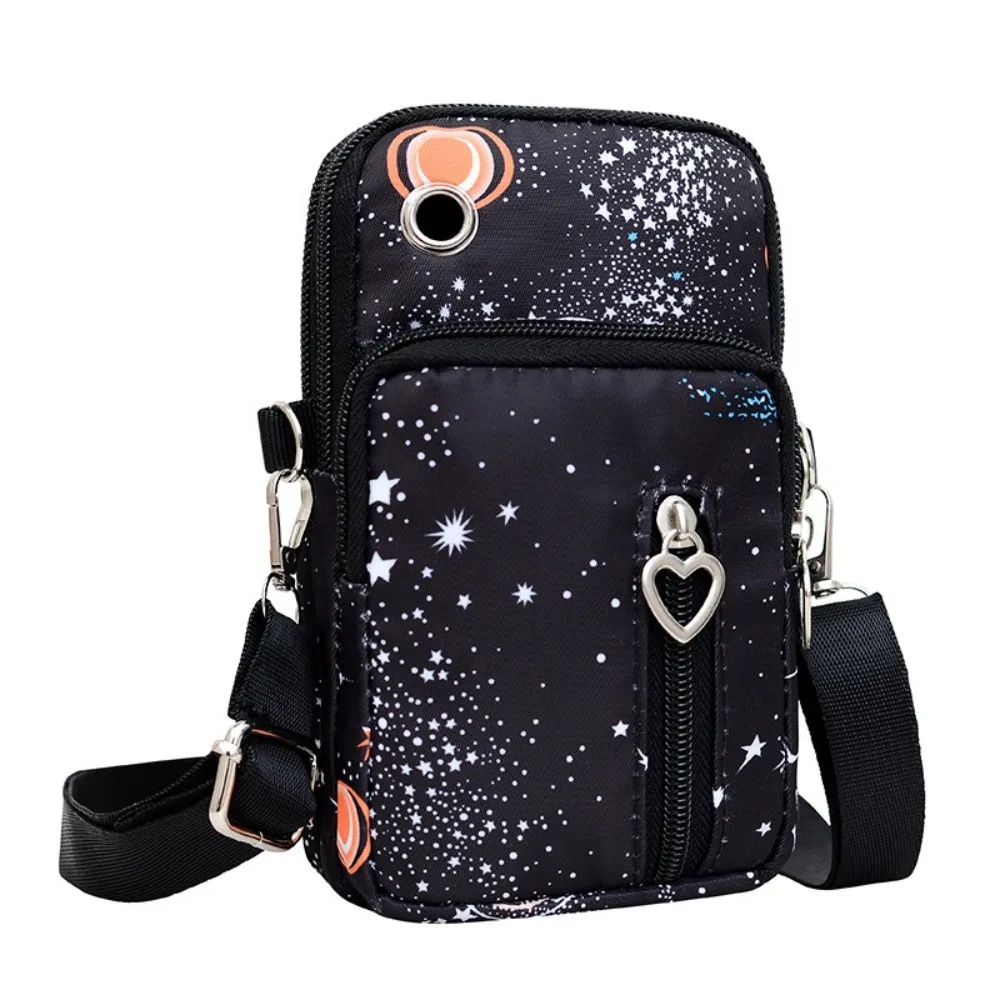 New Multi Compartment Printed Running Phone Bag Adjustable Large Capacity Shoulder Bag Portable Lightweight Crossbody Bag 2024