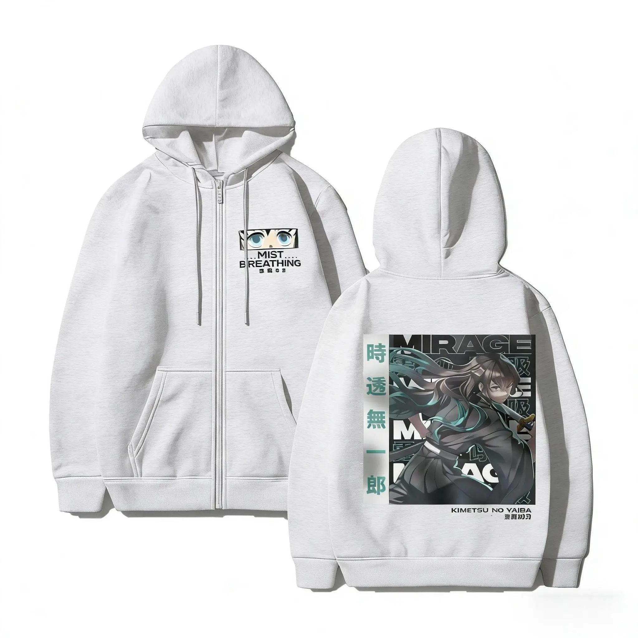 شيطان القاتل Muichiro Tokito هوديي الرجال النساء أنيمي زمم البلوز 2026 الشتاء الشارع الشهير تأثيري سترة عادية كم طويل #4