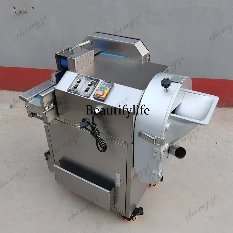AB AB02  Double Head Double Frequency Conversion Vegetable Cutting Machine For Vegetable Shredding Slicing Dicing Machine