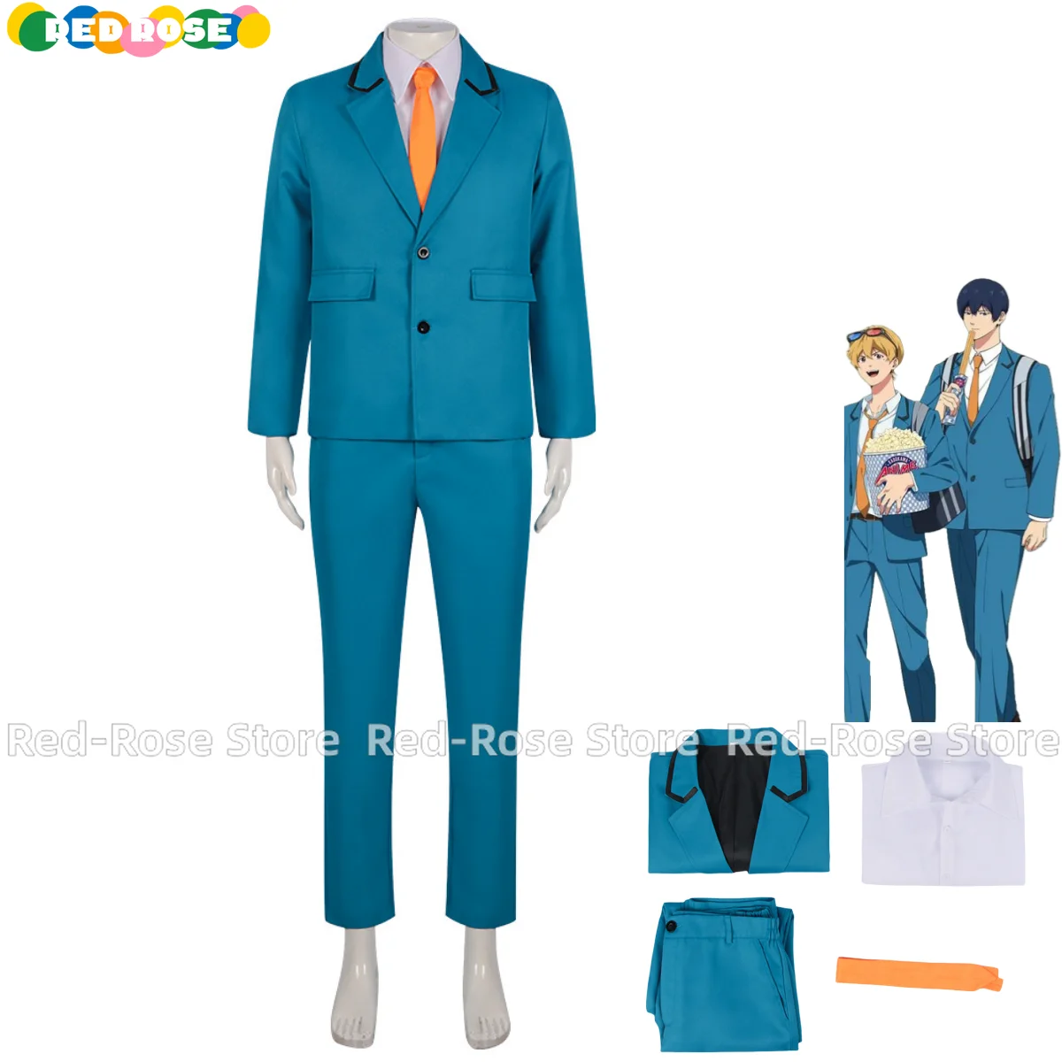 

Anime Boukyaku Battery Kiyomine Haruka Cosplay Costume Japanese Blue Campus JK Uniform Shirt Coat Adult Man Campus Suit