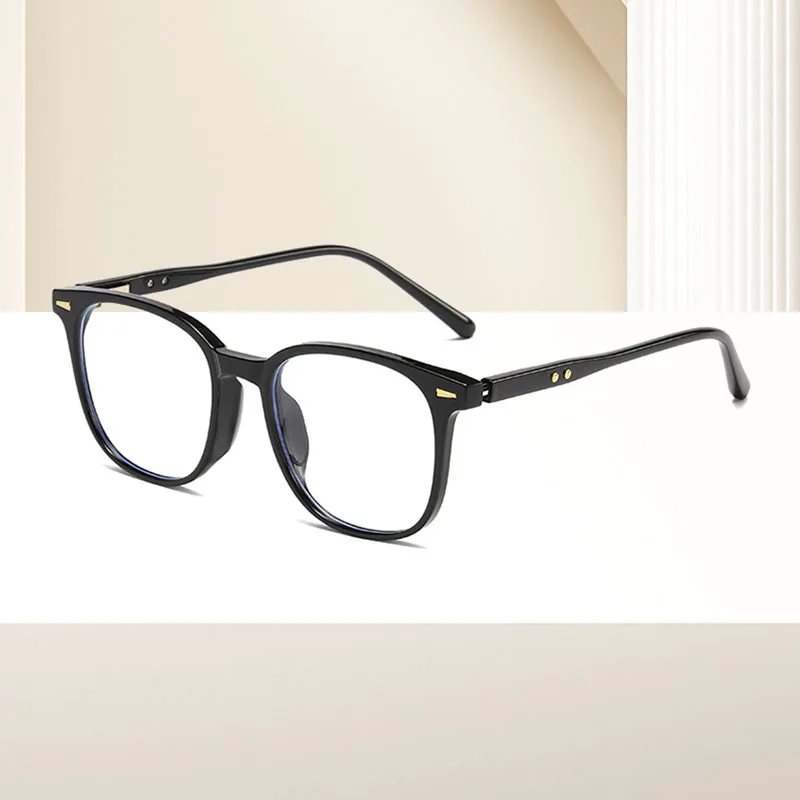 SHAUNA خمر TR90 النساء مكافحة الضوء الأزرق إطارات النظارات Ins شعبية المسامير الرجال مربع الإطارات البصرية #3