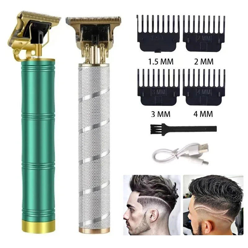 Vintage T9 Hair Trimmer USB Hair Clipper Rechargeable Hair Cutting Machine Cordless Men Beard Shavers Body Hair Shaver