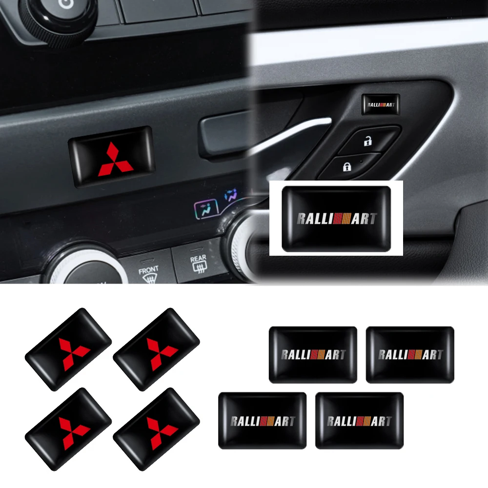 

10 шт. автомобильных эмблем из эпоксидной смолы, декоративные наклейки, значки, аксессуары для Mitsubishi 9 Ralliart X ASX L200 Colt Pajero Lancer