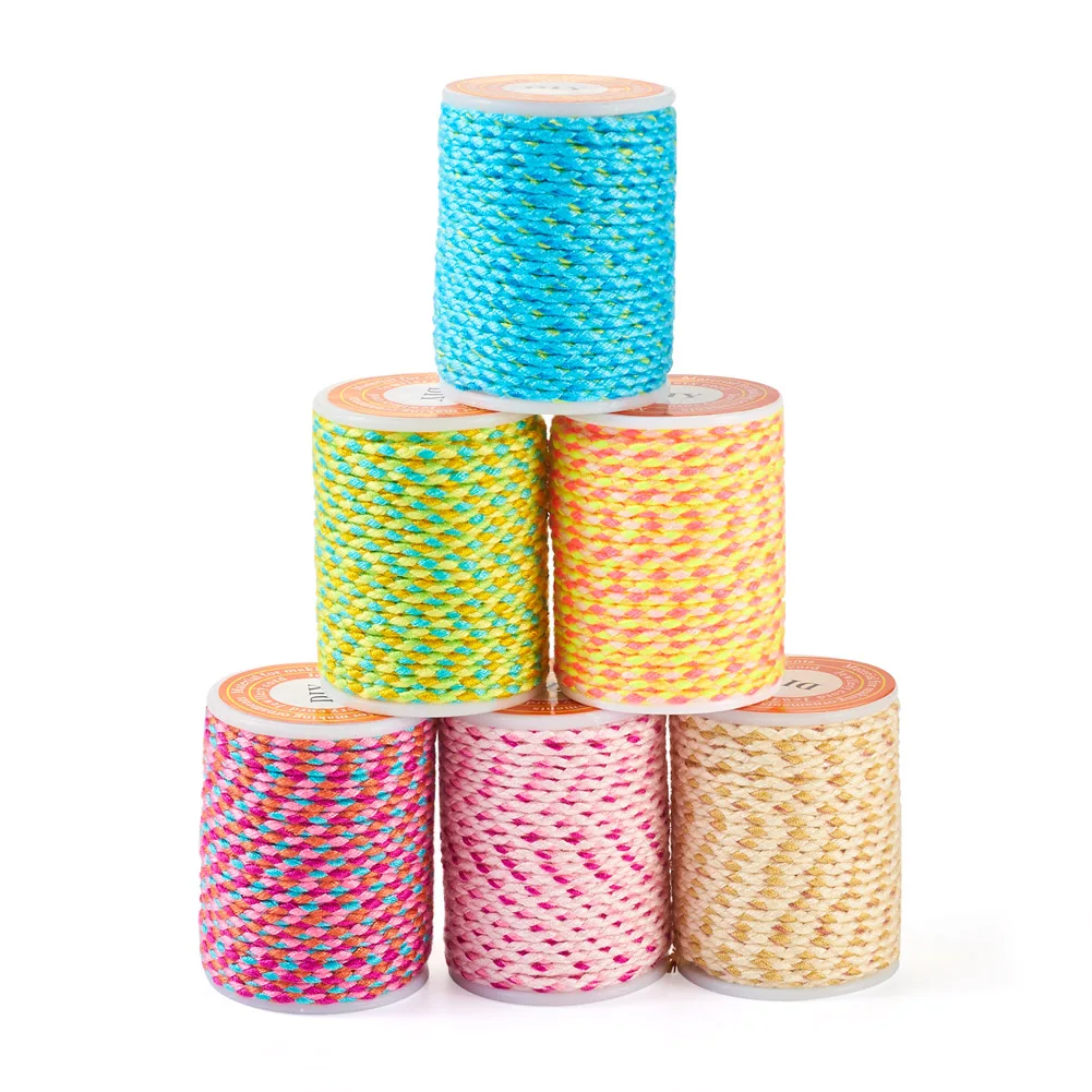 

1.5mm 4-Ply Polycotton Cord Colorful Twist Macrame Cotton Rope for Bracelet Jewelry Making DIY Craft String Knitting Accessories