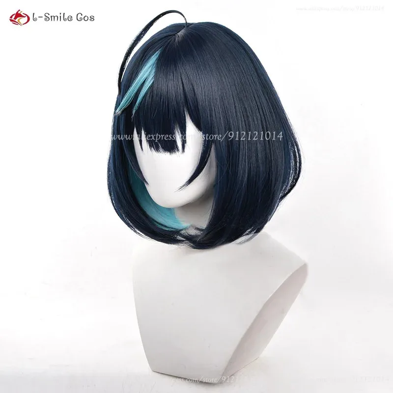 كاندي 2025ES ساجيري Esu تأثيري 35 سنتيمتر قصيرة بوبو مقاومة للحرارة الاصطناعية الشعر هالوين شعر مستعار للحفلات + غطاء شعر مستعار