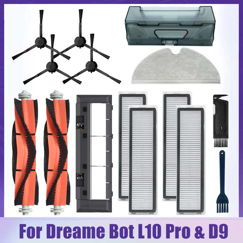 For Dreame Bot L10 Pro & D9 Trouver Robot LDS Vacuum-Mop Finder Vacuum Cleaner Parts Mian Brush Hepa Filter Mop Cloth Dust Box