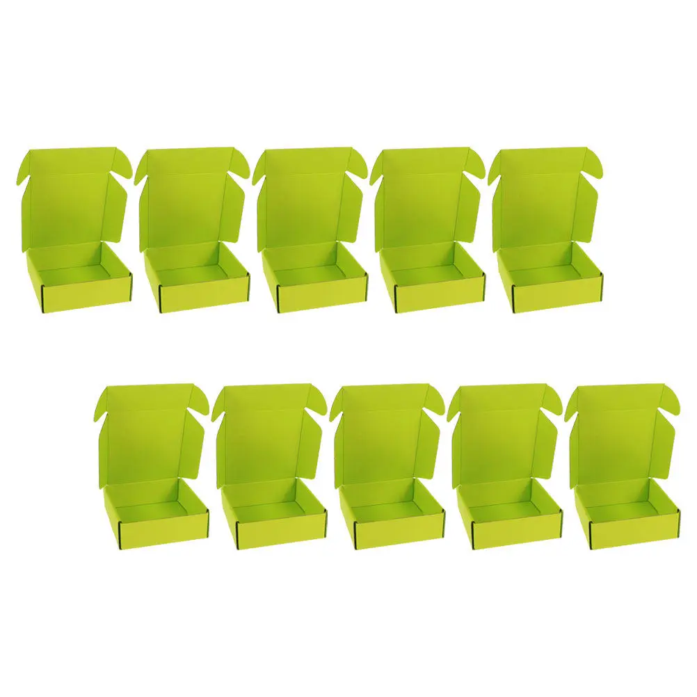 

10 шт. цветных гофрированных упаковочных коробок, прочные, устойчивые к сжатию, складные, для хранения и транспортировки