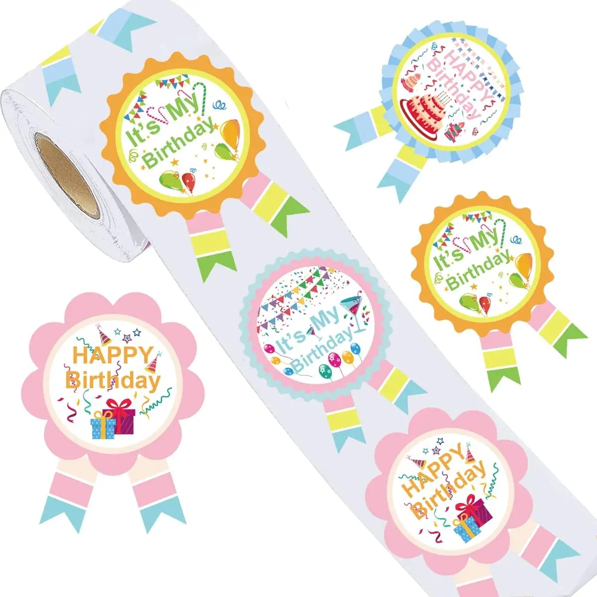 2.7 * 3.8inch Happy Birthday Label Children's Gift Stickers 4 Designs It’s Is My Birthday Label Sticker Holiday Envelope 200pcs