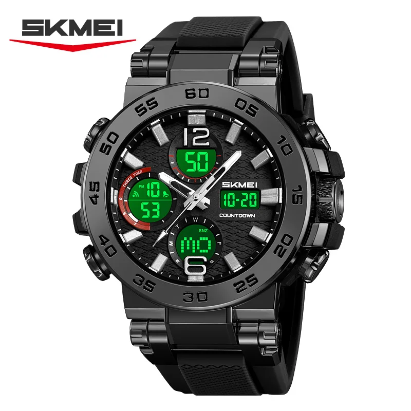 SKMEI 2499 Sports Dual Display Watch Waterproof Multi functional Alarm Clock Watch reloj hombre Business Classic Digital Watch