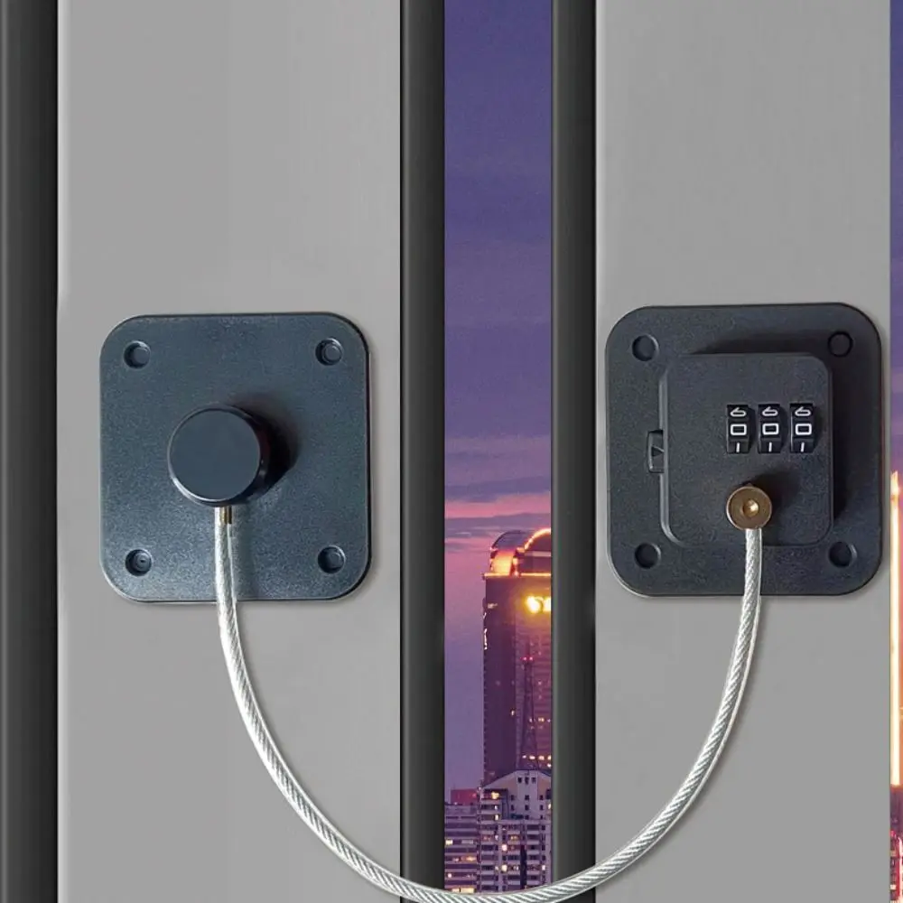 

Solid 3-digit Window Password Lock with Adhesive Black/white Baby Safety Lock ABS No Punching Coded Lock Window