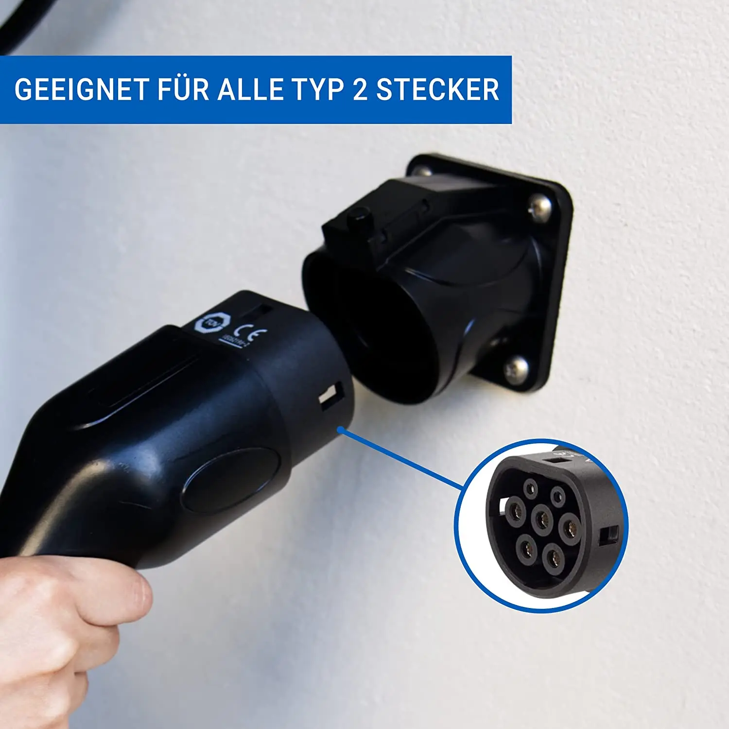 مستوى 2 EV شاحن سيارة حامل كابل الحافظة موصل لنوع 2 المركبات IEC 621962 #6