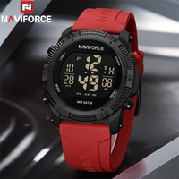 NAVIFORCE Digital Mens Watch Sports Chronograph Stopwatch Waterproof Original Red Watches for Men with Box Reloj Hombre