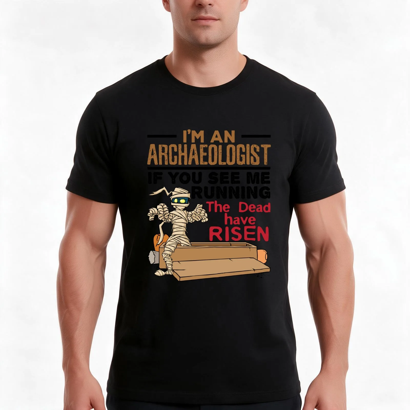I'm an Archaeologist If You See Me Running the Dead Have Risen T-Shirt Summer Casual Cotton Tee Oversized Streetwear Tops