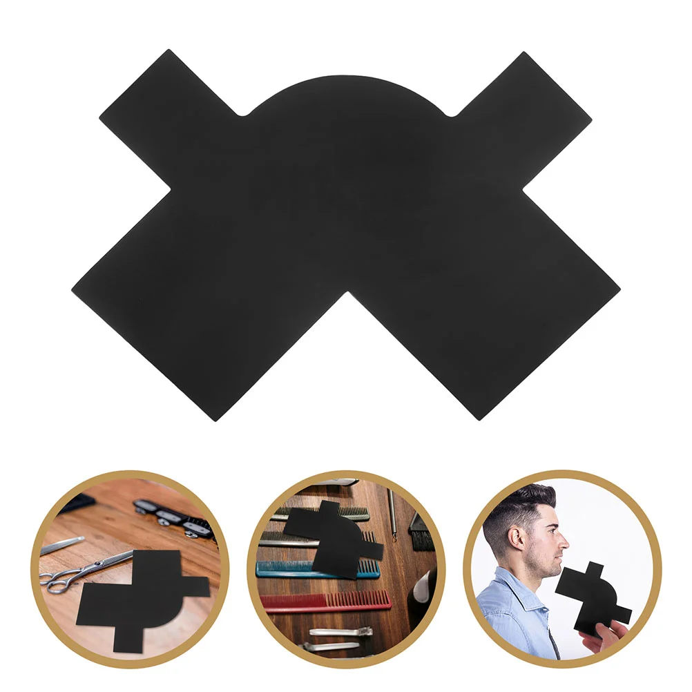 

2 Pcs Hairline Baffle Enhancement Card PVC Beard Guide Shaping Tool for Barbers Home Use Black White Gentle on Hair