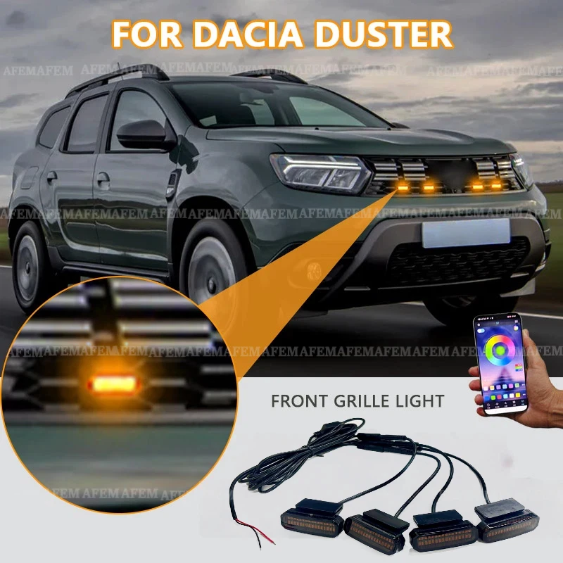 LED Front Grille Light FOR DACIA DUSTER Car Daytime Running Light Wheel Eyebrow Lamp For Pickup Offroad 12V