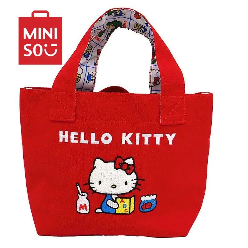 Borsa portaoggetti alla moda Sanrio Hello Kitty in stile retrò con ricamo Anime Cat borsa a una spalla abbinata al portafoglio dei cartoni animati