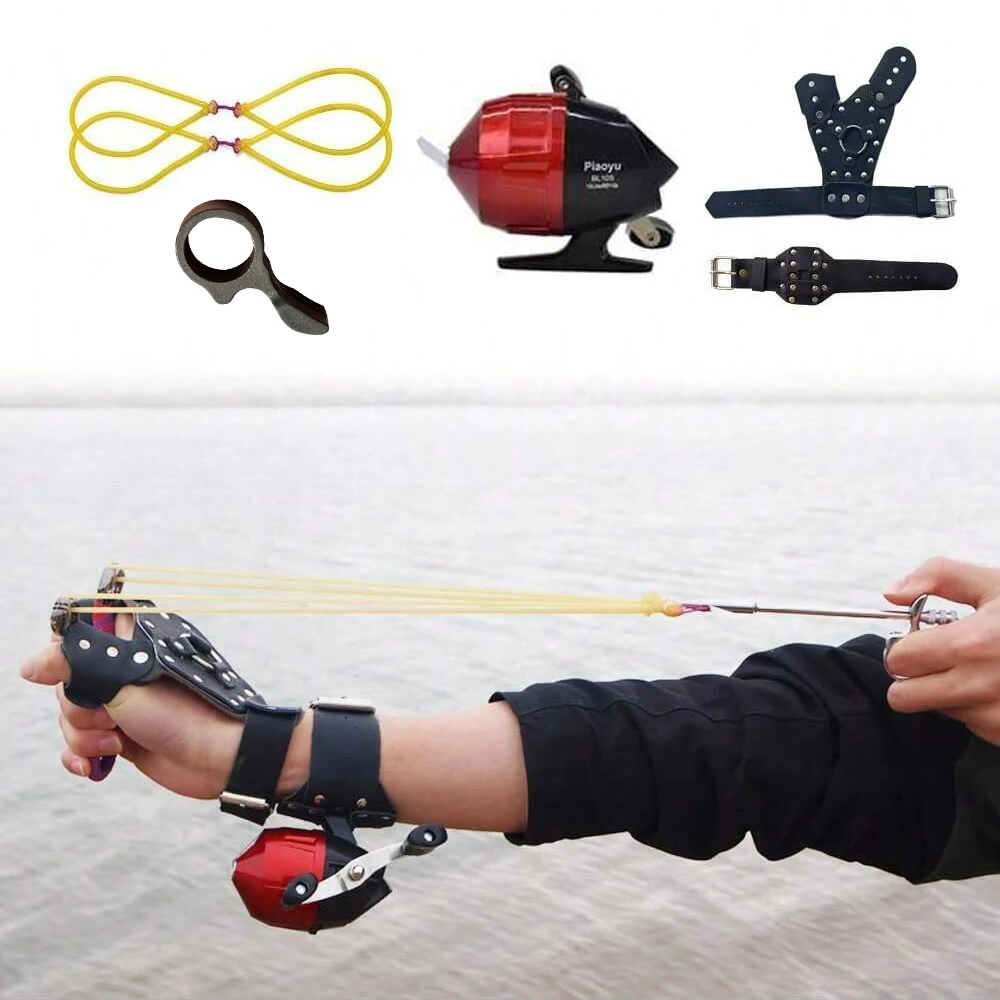 مجموعة واحدة من ملحقات مقلاع الصيد في الهواء الطلق، أداة احترافية لرماية الأسماك، حزمة إطلاق النار على المقلاع بنفسك