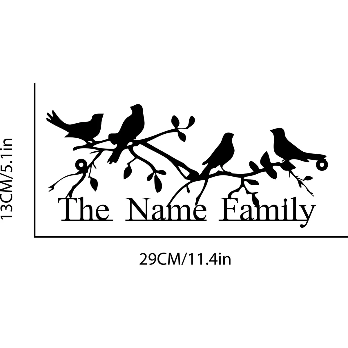 Custom Personalized Family Name Sign Custom Metal Wall Art Decorative Hanging Outdoor Wall Decor Birds Wall Art - Image 3