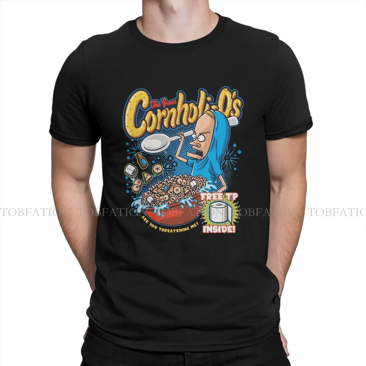 I Am Cornholio I Need TP Cartoon Beavis and Butthead Men T Shirt Cotton Fashion O-Neck Tee Shirt Harajuku Clothes