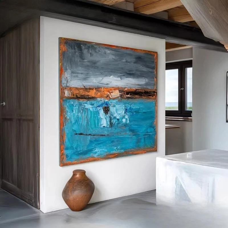 Wabi Sand Wind Abstract Oil Painting Niche Texture Square Painting