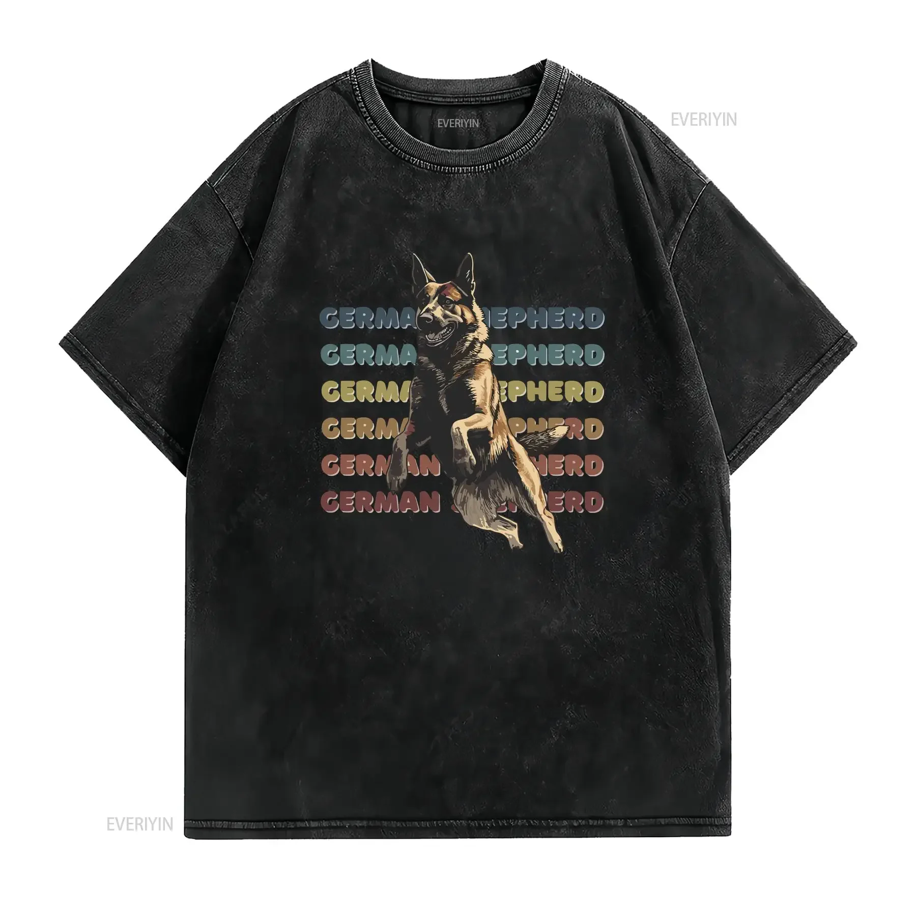 Retro German Shepherd T Shirt Colorful Dog GSD Faded Vintage IGP Schutzhund PSA Mondio Bite Sports Working line tee vintage