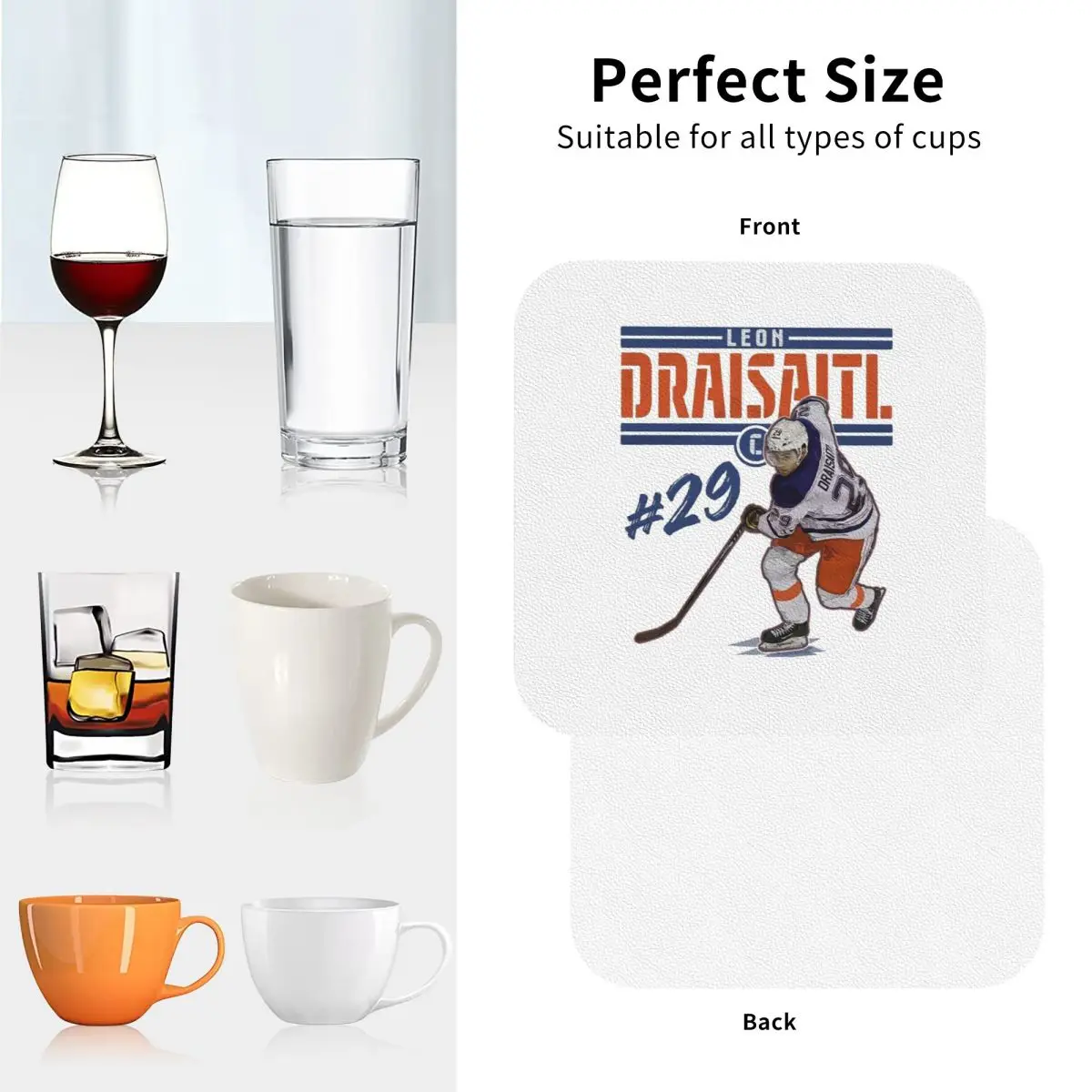 كونور ماك ديفيد 97 لمحبي إدمونتون أويلرز الوقايات المطبخ المفارش كوب عازل الحصير القهوة أدوات المائدة منصات مجموعة من 4